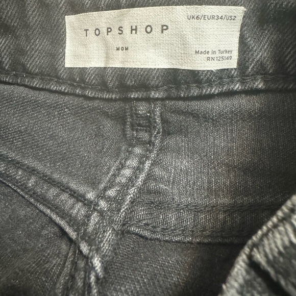 Zara Mom High Rise Denim Shorts in Black - Picture 3 of 3